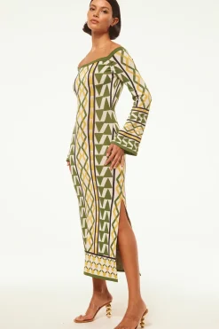 MISA Los Angeles JAQUETTA DRESS Limoncellogeojacquard Clearance