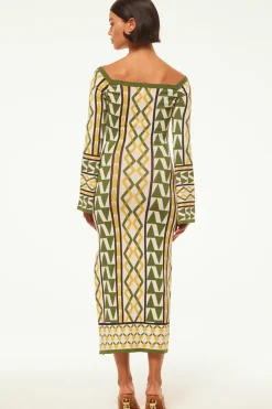 MISA Los Angeles JAQUETTA DRESS Limoncellogeojacquard Clearance