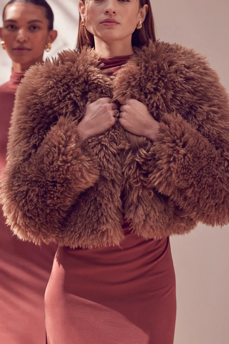 MISA Los Angeles JORDYN FAUX FUR JACKET Lattefauxfur Discount