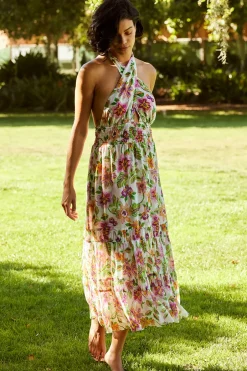 MISA Los Angeles KAROLINA DRESS Floraexoticachiffon Clearance