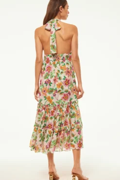 MISA Los Angeles KAROLINA DRESS Floraexoticachiffon Clearance
