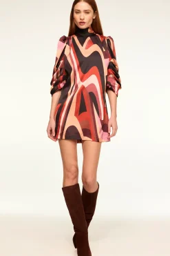 MISA Los Angeles KELLY DRESS Canyonstripesatin New