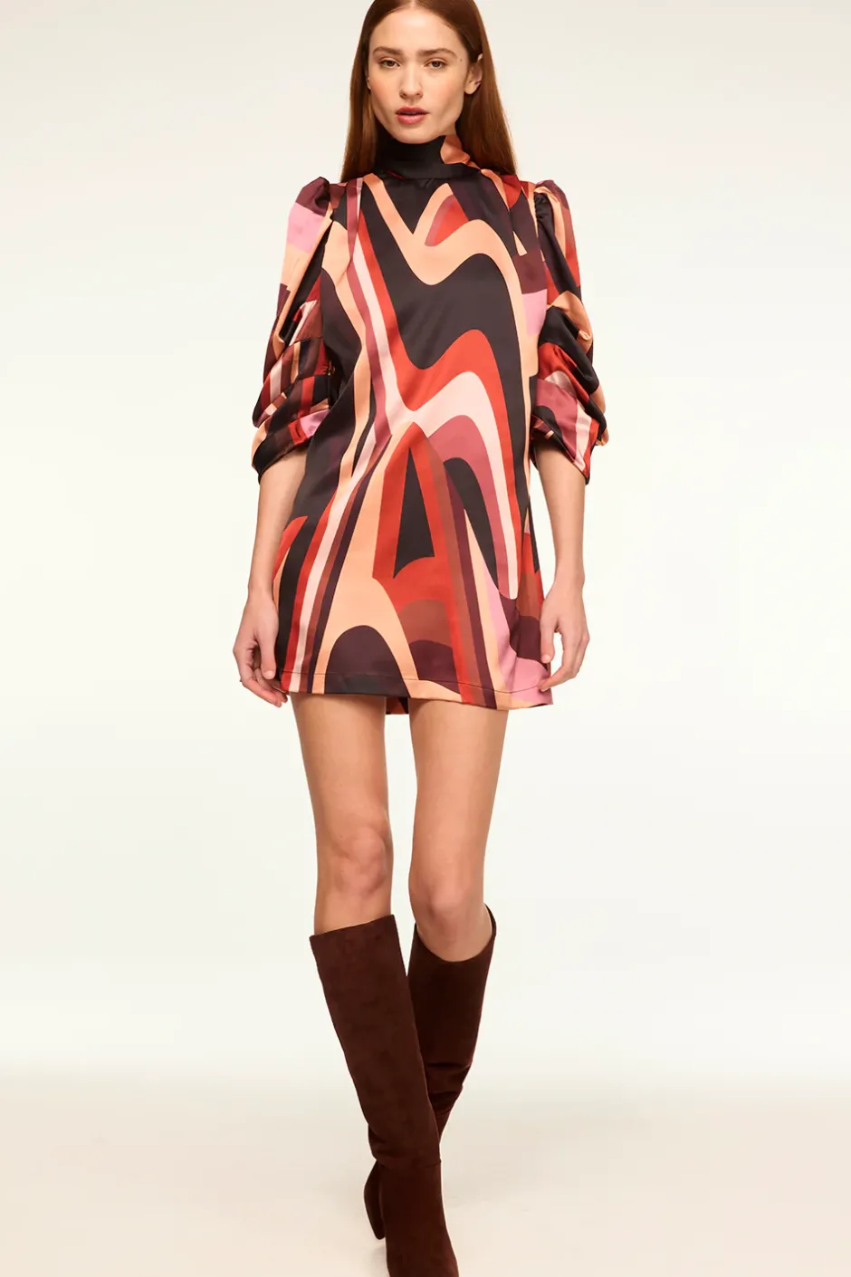 MISA Los Angeles KELLY DRESS Canyonstripesatin New