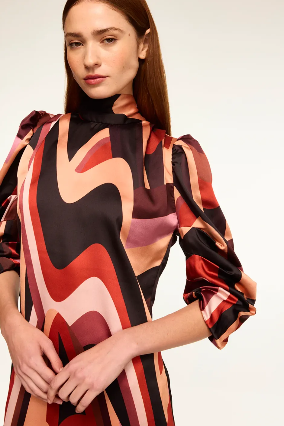 MISA Los Angeles KELLY DRESS Canyonstripesatin New