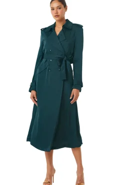 MISA Los Angeles KIKI TRENCH Emeraldsatin Hot