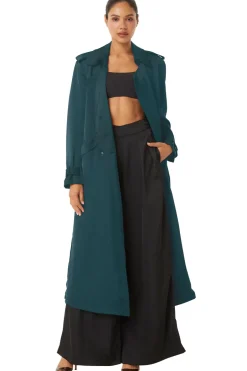 MISA Los Angeles KIKI TRENCH Emeraldsatin Hot
