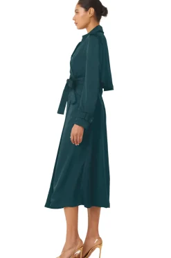 MISA Los Angeles KIKI TRENCH Emeraldsatin Hot