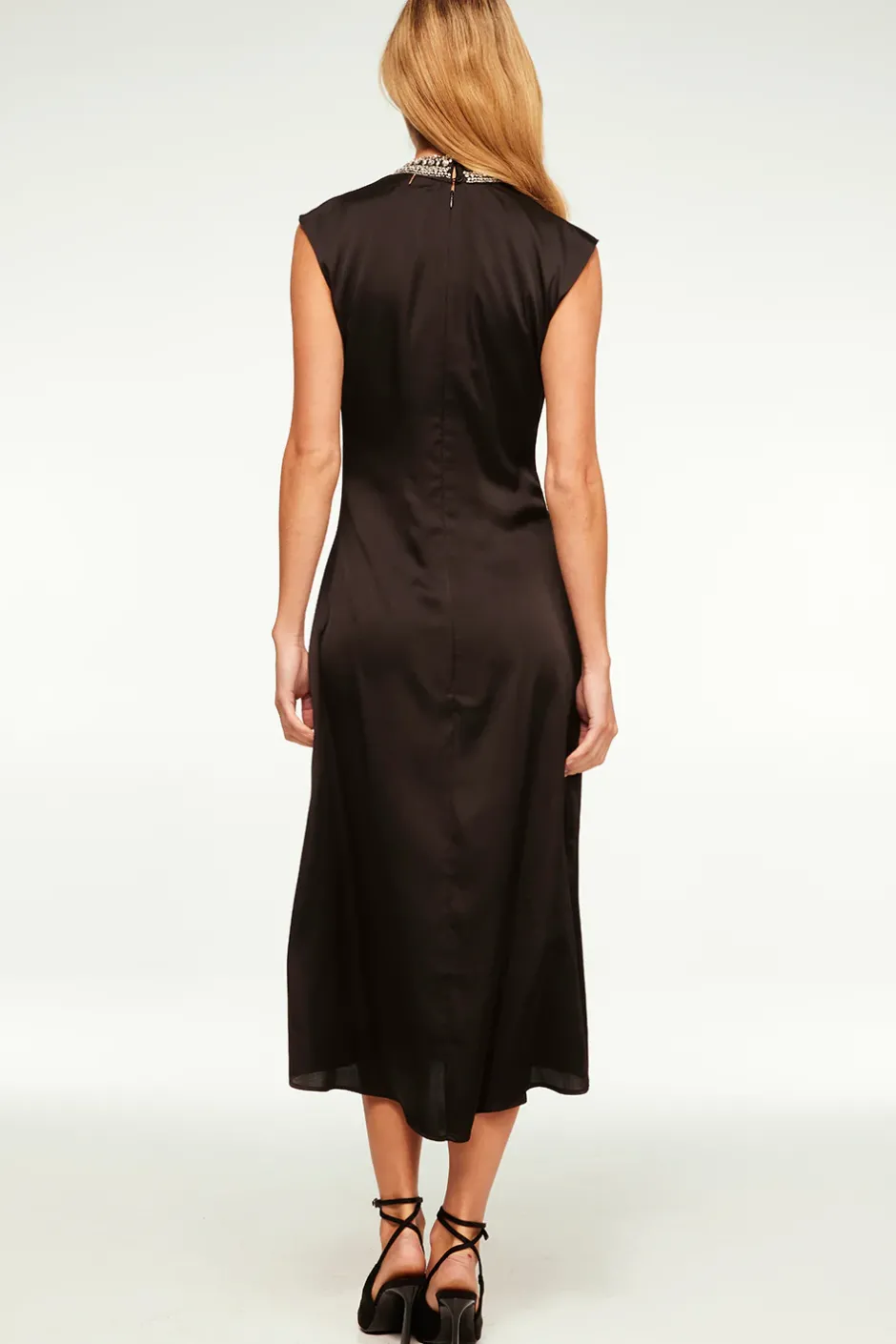 MISA Los Angeles KIRA DRESS Blacksatin New