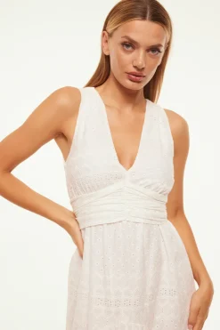 MISA Los Angeles KSENIA DRESS Whiteeyelet Outlet
