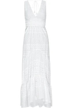 MISA Los Angeles KSENIA DRESS Whiteeyelet Outlet