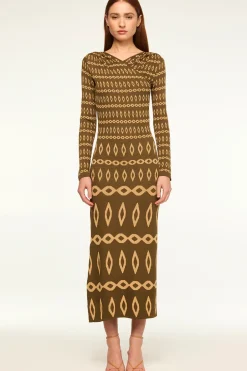 MISA Los Angeles LAINEY DRESS Olivegeostripe Online