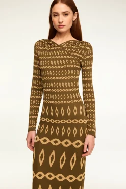 MISA Los Angeles LAINEY DRESS Olivegeostripe Online