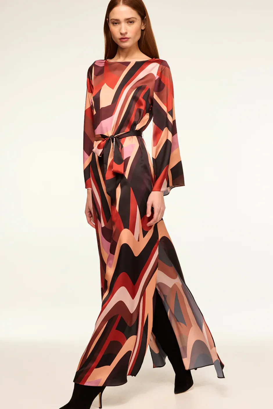 MISA Los Angeles LAURIE DRESS Canyonstripesatin Best