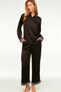 MISA Los Angeles LEIA PANT Blacksatin Online