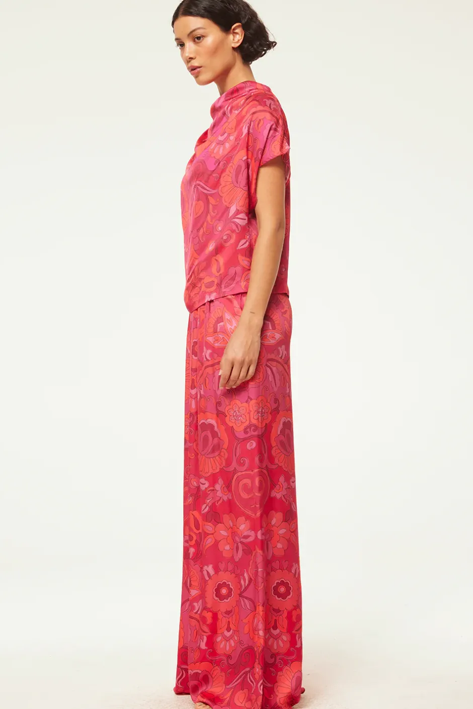 MISA Los Angeles LEMOR PANT Floracorsicafuchsia New