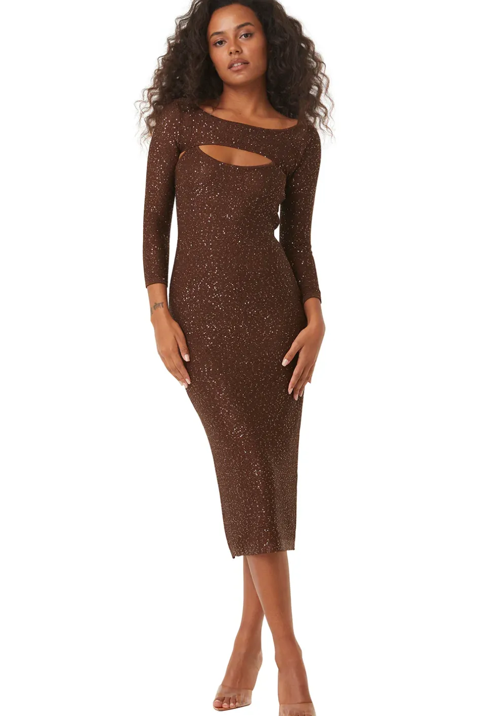 MISA Los Angeles LISETTE DRESS Chocolateshimmer Outlet