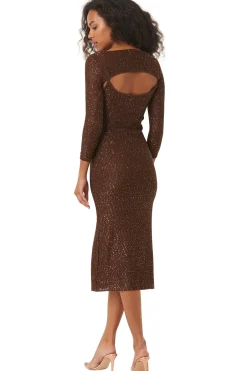 MISA Los Angeles LISETTE DRESS Chocolateshimmer Outlet
