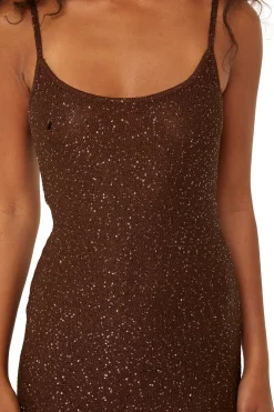 MISA Los Angeles LISETTE DRESS Chocolateshimmer Outlet