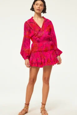 MISA Los Angeles LORENA DRESS Floracorsicafuchsia Sale