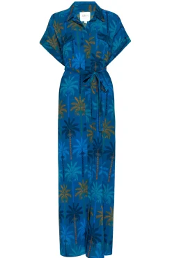 MISA Los Angeles LOU DRESS Cobaltpalmschiffon Fashion