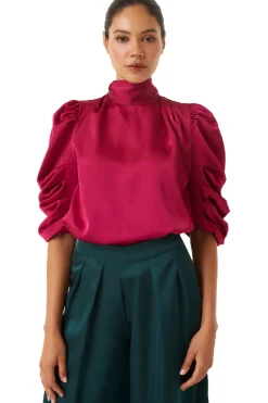 MISA Los Angeles LUELLA TOP Fuchsiasatin Fashion