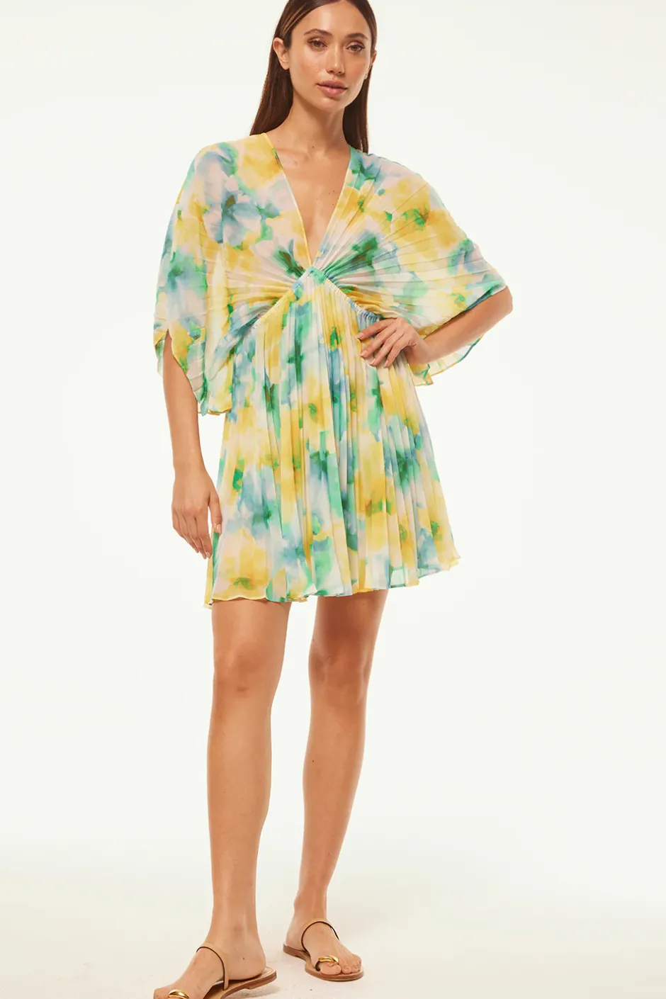 MISA Los Angeles LUNA DRESS Citronwatercolor Discount