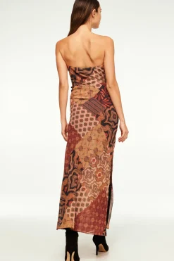 MISA Los Angeles MARIAH DRESS Surrealpatchworkchiffon Sale