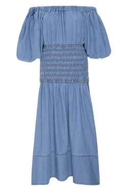 MISA Los Angeles MARILOU DRESS Bluechambray Sale