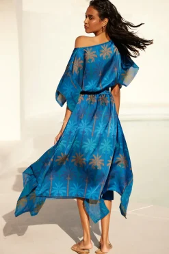 MISA Los Angeles MARTINA DRESS Cobaltpalmsmix New