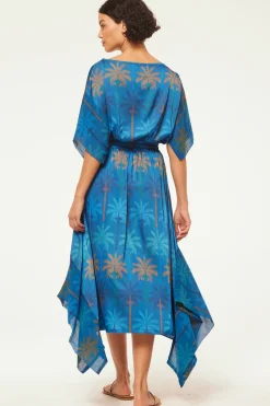 MISA Los Angeles MARTINA DRESS Cobaltpalmsmix New
