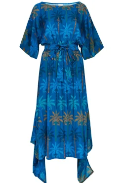 MISA Los Angeles MARTINA DRESS Cobaltpalmsmix New