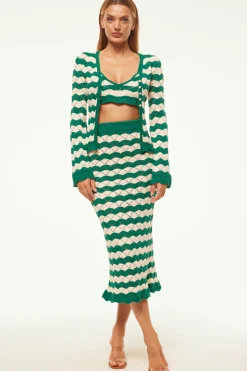 MISA Los Angeles MELINA SKIRT Emeraldstripe Clearance