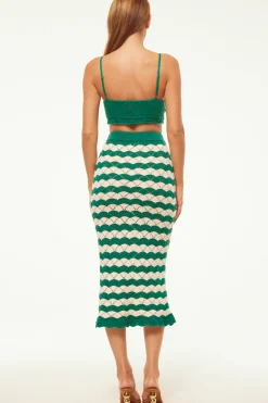 MISA Los Angeles MELINA SKIRT Emeraldstripe Clearance