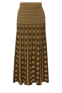 MISA Los Angeles MILANI SKIRT Olivegeostripe Online