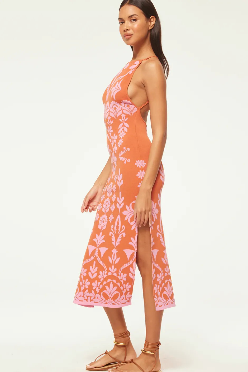 MISA Los Angeles MIRA DRESS Pinkflorasantiago Hot