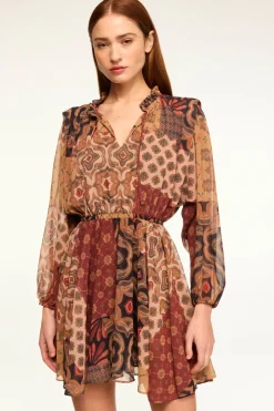 MISA Los Angeles MOLLY DRESS Surrealpatchworkchiffon Outlet