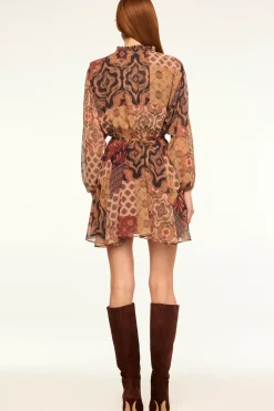 MISA Los Angeles MOLLY DRESS Surrealpatchworkchiffon Outlet