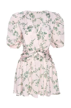 MISA Los Angeles NARCISSA DRESS Whitesagebotanicasatin Fashion