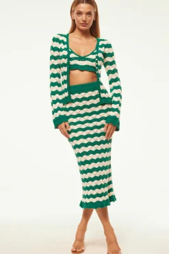 MISA Los Angeles NELLY CARDIGAN Emeraldstripe Outlet