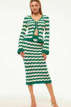 MISA Los Angeles NELLY CARDIGAN Emeraldstripe Outlet