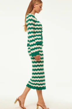MISA Los Angeles NELLY CARDIGAN Emeraldstripe Outlet
