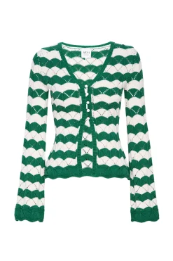 MISA Los Angeles NELLY CARDIGAN Emeraldstripe Outlet