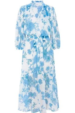 MISA Los Angeles OLIVIA DRESS Turquoiseflorachiffon Online