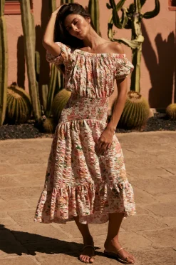 MISA Los Angeles PAOLA DRESS Persimmoncrinkle Outlet