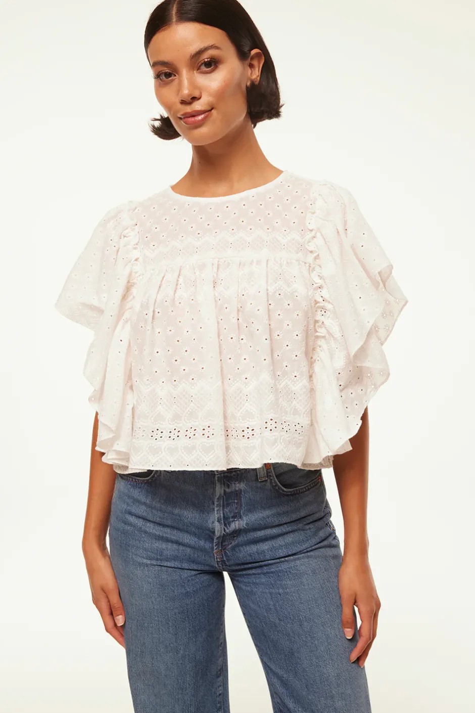 MISA Los Angeles PENELOPE TOP Whiteeyelet Hot