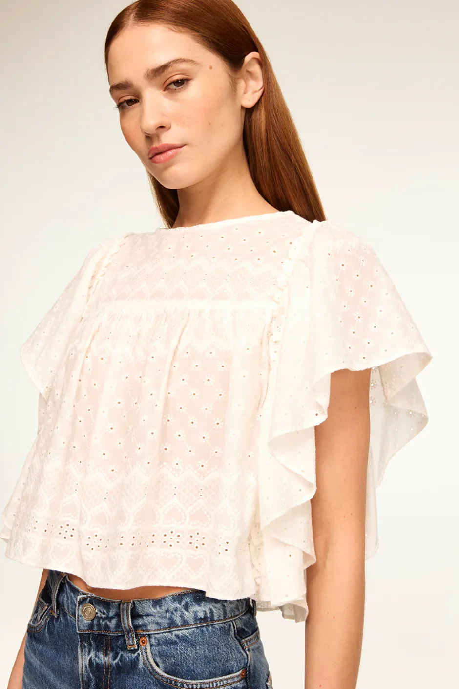 MISA Los Angeles PENELOPE TOP Whiteeyelet Hot