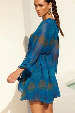 MISA Los Angeles PETRA DRESS Cobaltpalmschiffon Fashion