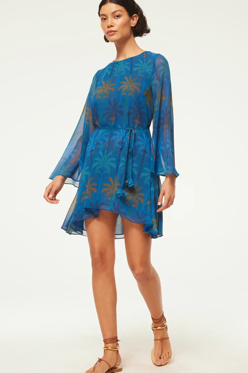 MISA Los Angeles PETRA DRESS Cobaltpalmschiffon Fashion