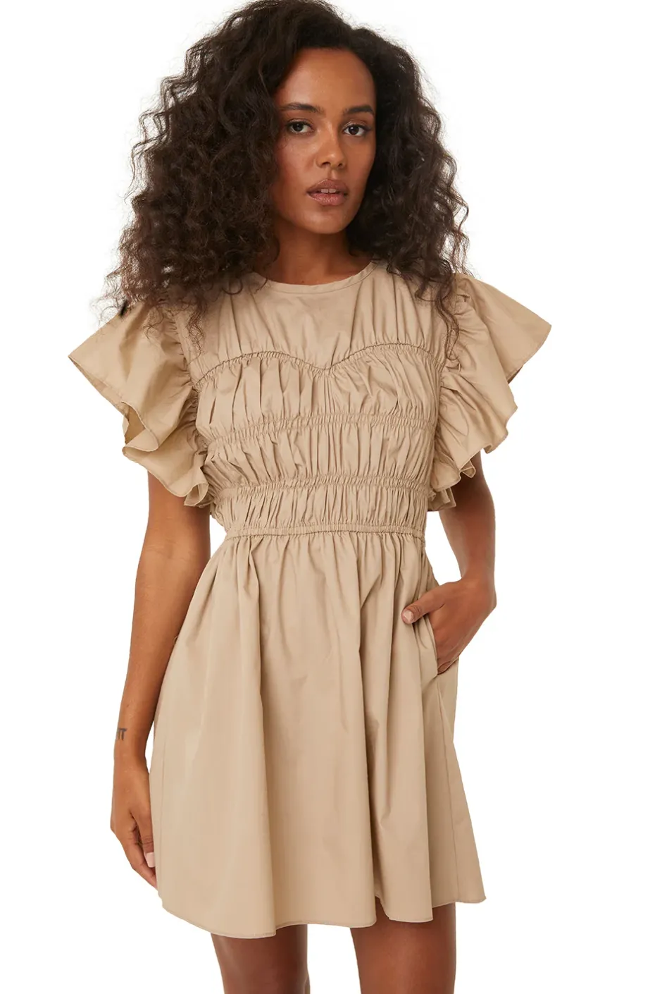 MISA Los Angeles RADHA DRESS Sandsolidpoplin Outlet
