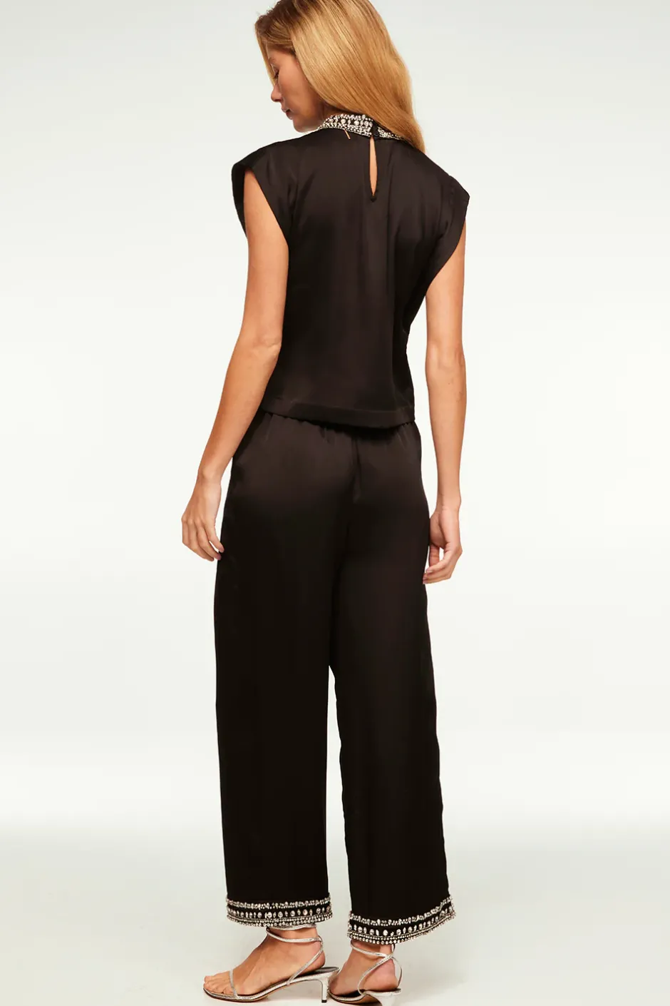 MISA Los Angeles RILEY TOP Blacksatin Hot